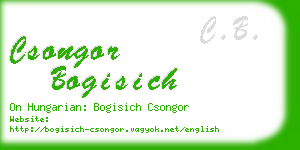 csongor bogisich business card